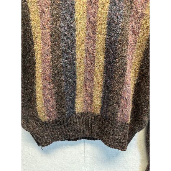 Vintage Woodward 100% Shetland Wool Ireland V Neck Sweater XL Gorpcore - Picture 2 of 8